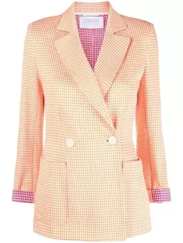 Harris Wharf London двубортный блейзер в ломаную клетку, оранжевый