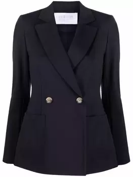 Harris Wharf London двубортный пиджак с заостренными лацканами, синий