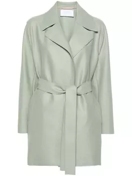 Harris Wharf London короткий шерстяной тренч, зеленый