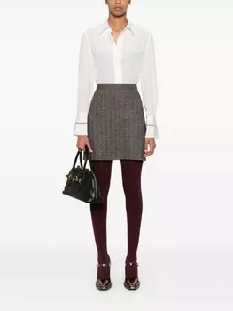 Harris Wharf London мини-юбка с узором в елочку, нейтральный цвет