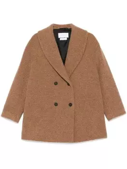 Harris Wharf London пальто из ткани букле, коричневый