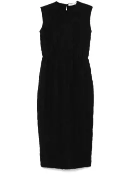 Harris Wharf London платье миди с жатым эффектом, черный