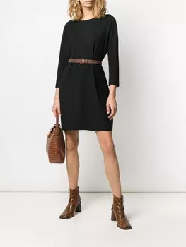 Harris Wharf London платье-трапеция с вырезом-лодочкой, черный