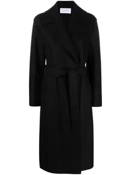 Harris Wharf London шерстяное однобортное пальто с поясом, черный