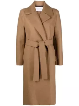 Harris Wharf London шерстяное однобортное пальто с поясом, коричневый