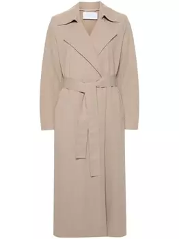 Harris Wharf London тренч с заостренными лацканами и поясом, нейтральный цвет
