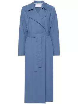 Harris Wharf London твиловое пальто макси с поясом, синий