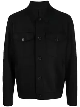 Harris Wharf London two-pocket virgin-wool shirt, черный