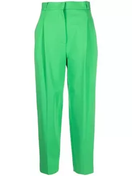 Harris Wharf London зауженные брюки со складками, зеленый