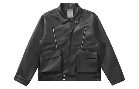 HARSH AND CRUEL Кожаная куртка унисекс черная