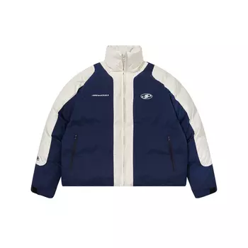 HARSH AND CRUEL Пуховик-пальто унисекс синего цвета