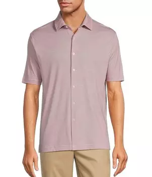 Hart Schaffner Marx HartSoft Роскошная рубашка с короткими рукавами и принтом спереди, розовый