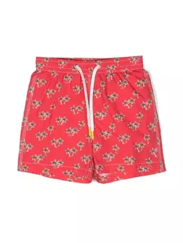 Hartford плавки-шорты с принтом, красный