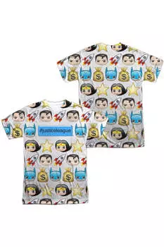 Хэштег DC Comics (принт спереди/сзади) футболка с коротким рукавом для взрослых из полиэстера Gildan, белый