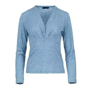 Haut bleu clair mlange maill col en v Conquista, синий