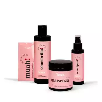 Hava Hair Complete Treatment 4-ступенчатый скраб, шампунь, кондиционер и лосьон-спрей