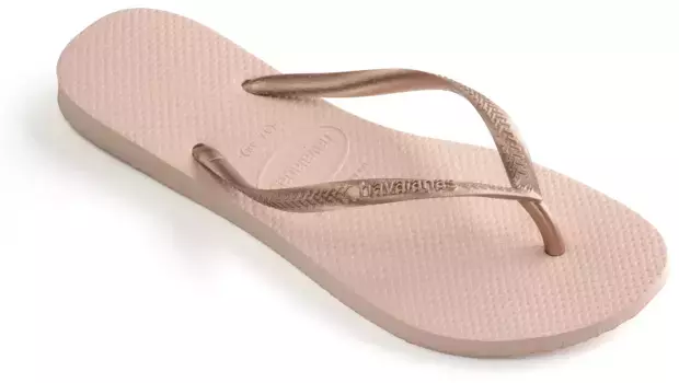 Havaianas "Slim" разделитель пальцев ног, летняя обувь, тапочки, туфли для бассейна с мягким носком, цвет Rose