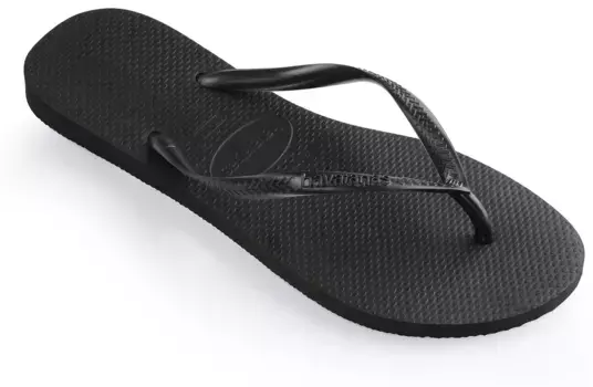 Havaianas "Slim" разделитель пальцев ног, летняя обувь, тапочки, туфли для бассейна с мягким носком, черный