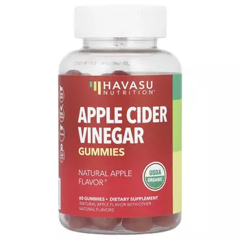 Havasu Nutrition, Жевательные мармеладки с яблочным уксусом, натуральное яблоко, 500 мг, 60 жевательных таблеток