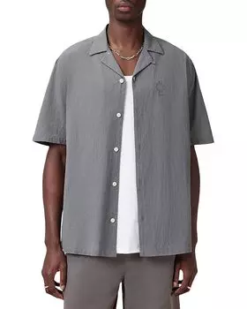 Haven Relaxed Fit Camp Shirt – Расслабленная рубашка-кемп Haven ALLSAINTS, серый