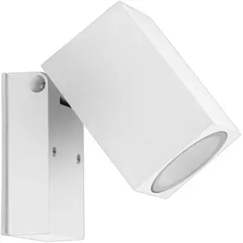Havit Lighting Светодиодный настенный светильник для наружного освещения "АККОРД", 1 лампочка, лампа GU10 | Лампы можно менять и регулировать 6,5 см, Высота: 9 см, белый