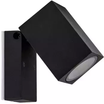 Havit Lighting Светодиодный настенный светильник для наружного освещения "АККОРД", 1 лампочка, лампа GU10 | Лампы можно менять и регулировать 6,5 см, Высота: 9 см, черный