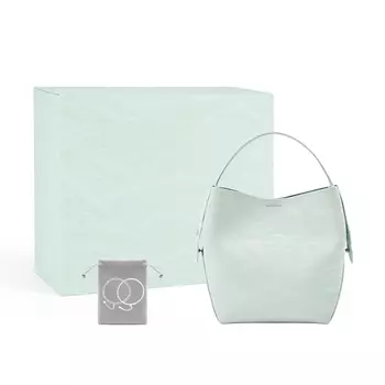 HE BAO BAO Сумка-мессенджер Sense Of Premium Portable на цепочке, через плечо, большого размера, женская, облачно-зеленая