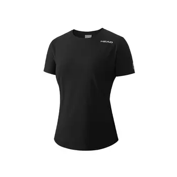 HEAD Футболка женская, черная, однотонная