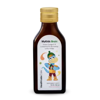 Health Labs Care MyKids Brain Омега 3 и 9 с витамином D3 для развития и функционирования детского мозга БАД Малина, 100 мл