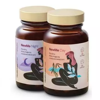 HealthLabs NewMe Day+Night, витамины и минералы для волос, кожи и ногтей, пищевая добавка, 60 капсул. Inna marka