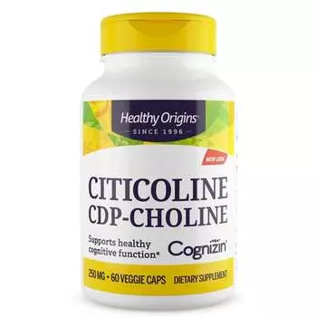 Healthy Origins, Цитиколин ЦДФ-холин 250 мг, 60 капсул.