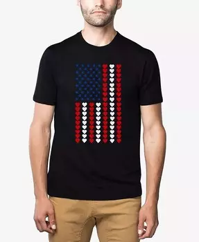 Heart Flag — мужская футболка премиум-класса Word Art LA Pop Art, черный