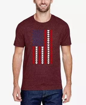 Heart Flag — мужская футболка премиум-класса Word Art LA Pop Art, красный