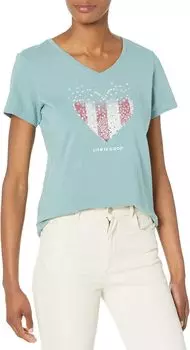 Heart Stars and Stripes Crusher Vee Life is Good, цвет Smoky Blue