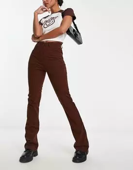 Heartbreak – коричневые вельветовые брюки-клеш приталенного кроя