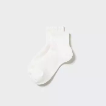 HEATTECH Флисовые термокороткие носки UNIQLO, белый