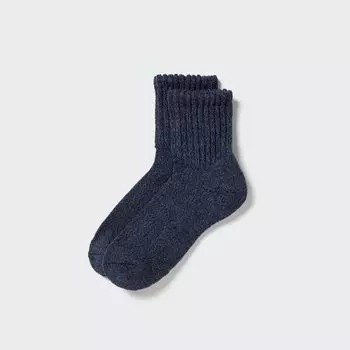 HEATTECH Heather Мягкие ворсовые полутермоноски Uniqlo, синий