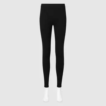 HEATTECH Хлопковые очень теплые термолеггинсы Uniqlo, черный