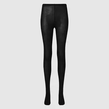 HEATTECH Трикотажные термоколготки в рубчик Uniqlo, черный