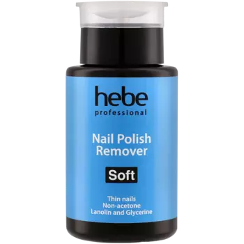 Hebe Professional Soft жидкость для снятия лака без ацетона для натуральных и искусственных ногтей с помпой, 150 мл