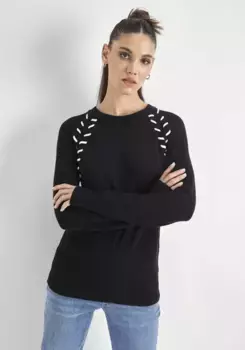 HECHTER PARIS вязаный свитер со вставками контрастных полос, черный