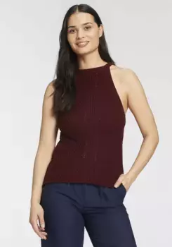 HECHTER PARIS вязаный топ с воротником-халтер - НОВАЯ КОЛЛЕКЦИЯ, бордовый