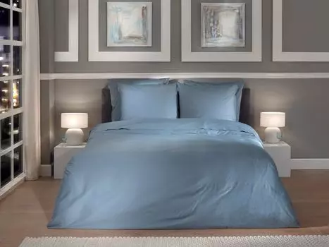 Heckett and Lane Punto 1 постельное белье 200х220см с 2 подушками 60х70см 100% хлопок Мако сатин Colonial Blue Heckett & Lane