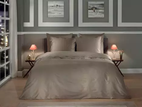 Heckett and Lane Punto 1 постельное белье 240х220см с 2 подушками 60х70см 100% хлопок Мако сатин темно-серый Heckett & Lane