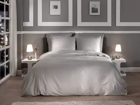 Heckett and Lane Punto 1 постельное белье 200х220см с 2 подушками 60х70см 100% хлопок Мако сатин Glacier Grey Heckett & Lane
