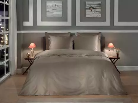 Heckett and Lane Punto 1 постельное белье 260х220см с 2 подушками 60х70см 100% хлопок Мако сатин темно-серый Heckett & Lane