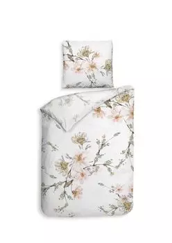 Heckett & Lane Mako Постельное белье сатин 155x220 Francine White вишневый цвет розовый