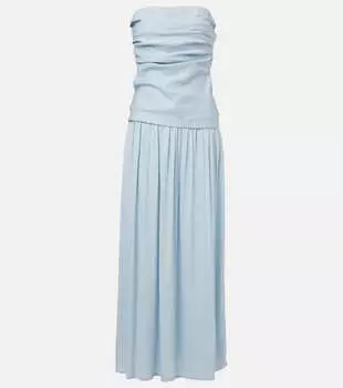 Хеди бесшовное льняное макси-платье Faithfull, Sky Blue