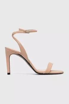 HEEL SANDAL 90 LTH кожаные сандалии Calvin Klein, бежевый