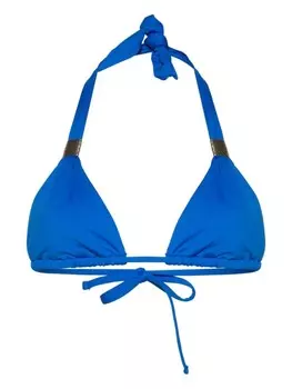 Heidi Klein топ бикини с треугольными чашками и сборками, синий